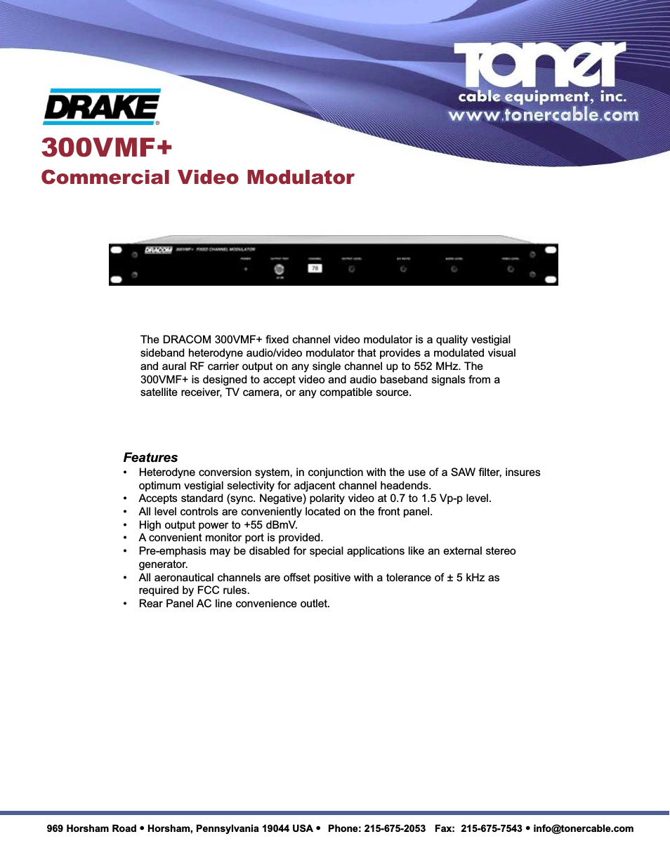300VMF+ Commercial Video Modulator