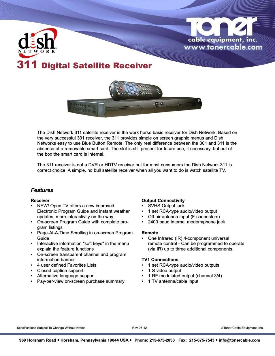 311 Digital Satellite Receiver