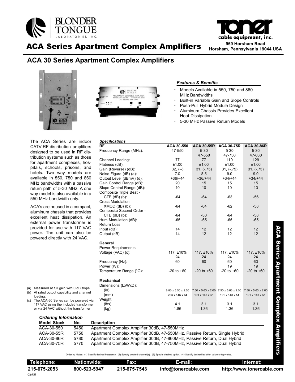 ACA-30-55R 5750 ACA Series CATV RF Distribution Amplifier