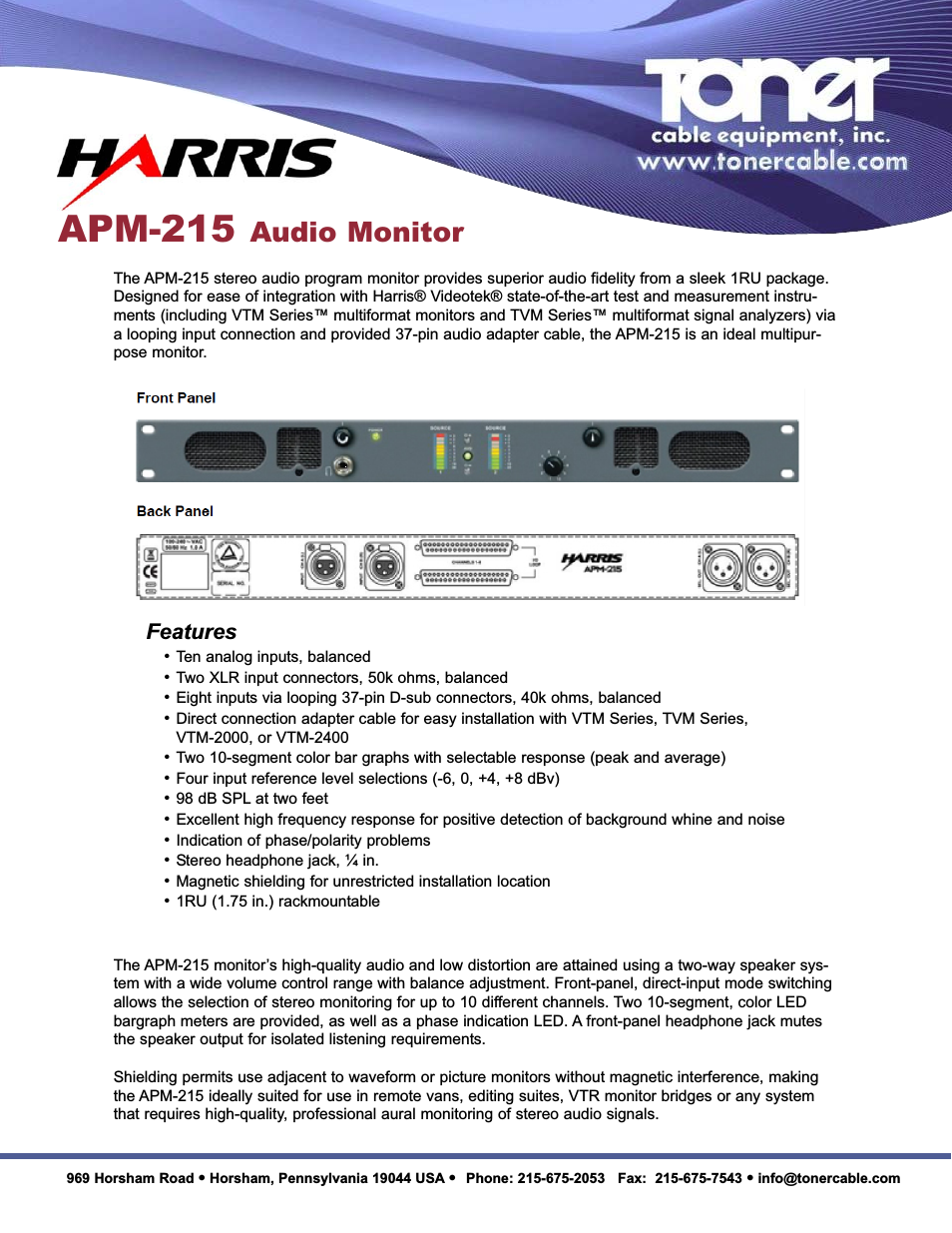 APM-215 Audio Monitor