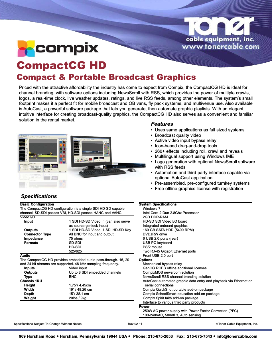 CompactCG HD Compact & Portable Broadcast Graphics