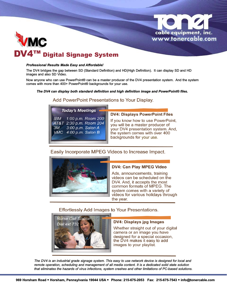 DV4 Digital Signage System