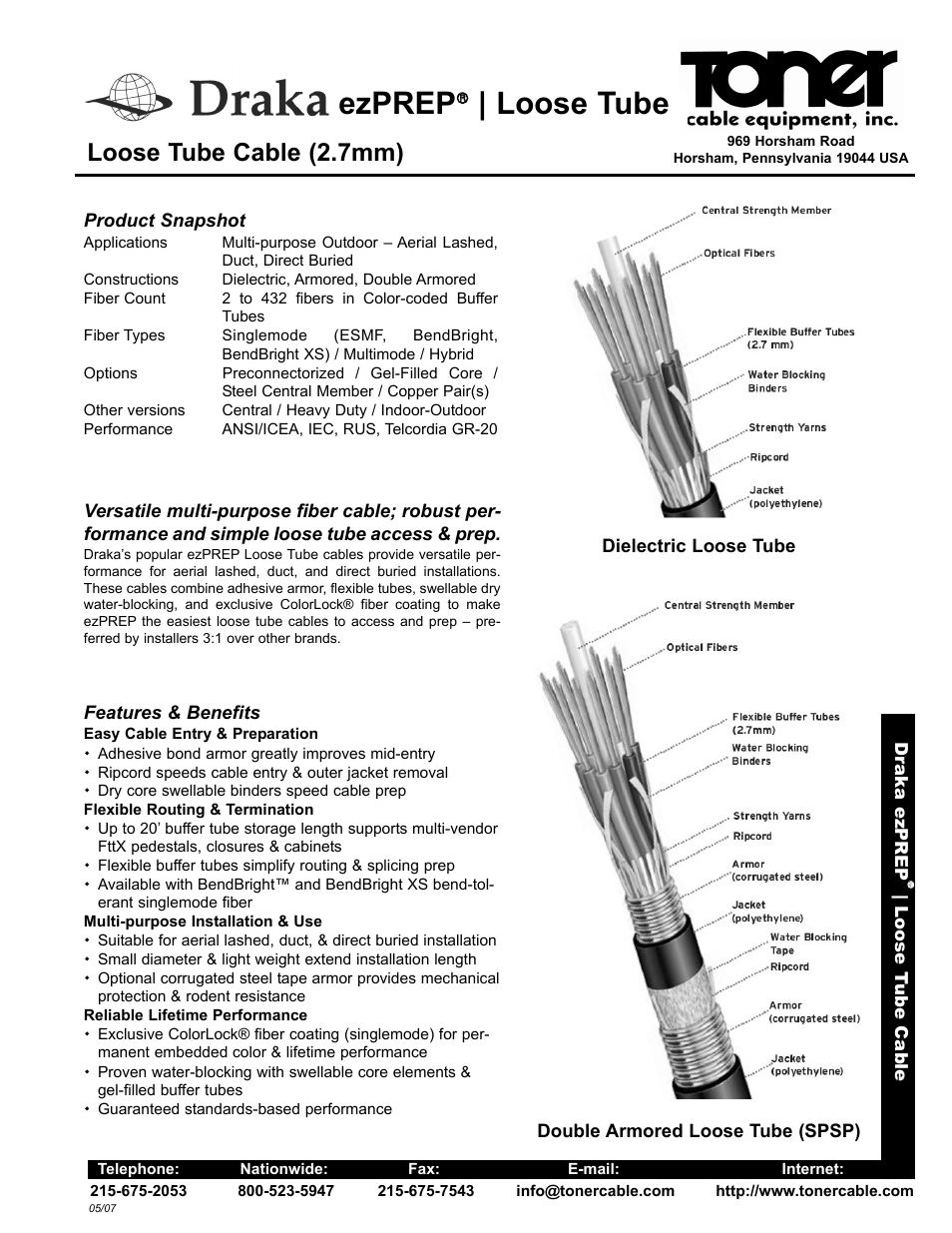 ezPREP Loose Tube Loose Tube Cable (2.7 mm)