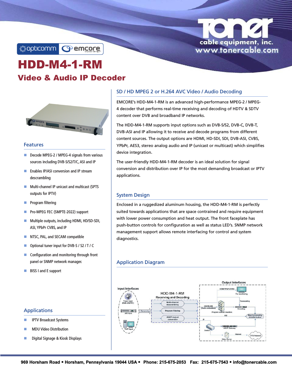 HDD-M4-1-RM Video & Audio IP Decoder