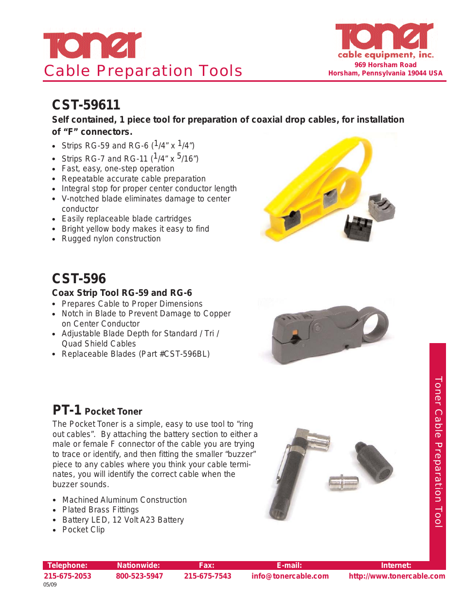 CST-596 Coax Strip Tool RG-59 and RG-6