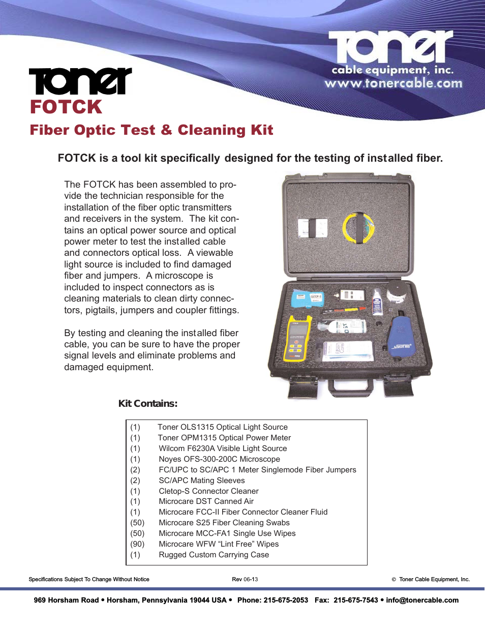 FOTCK Fiber Optic Test & Cleaning Kit