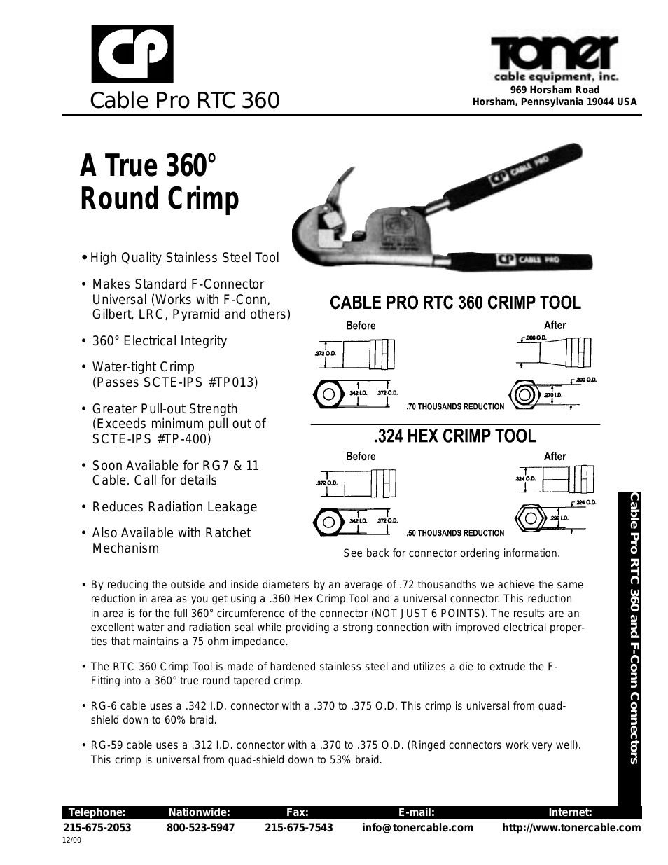RTC 360 Cable Pro RTC 360 Crimp Tool