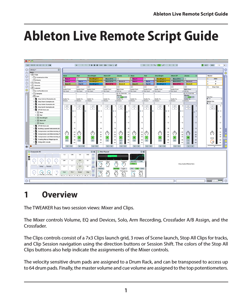 Tweaker Ableton Live Remote Script