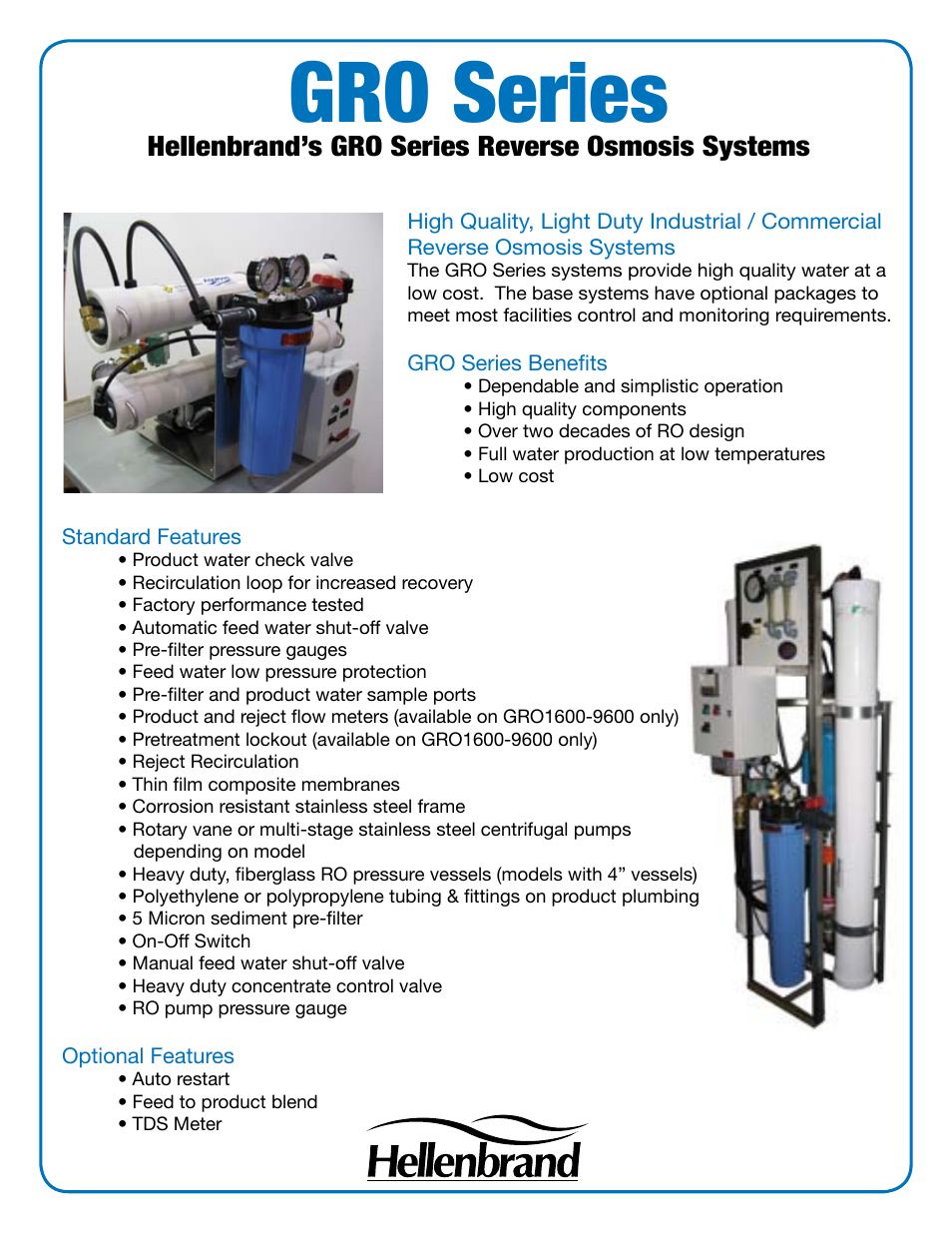 Reverse Osmosis Systems GRO Series
