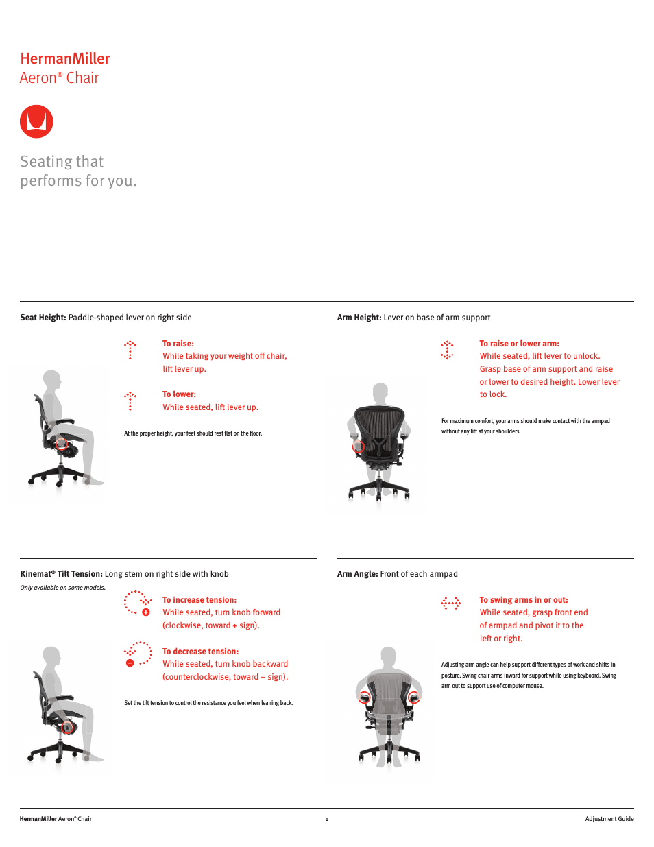 Aeron Chairs - User Adjustments
