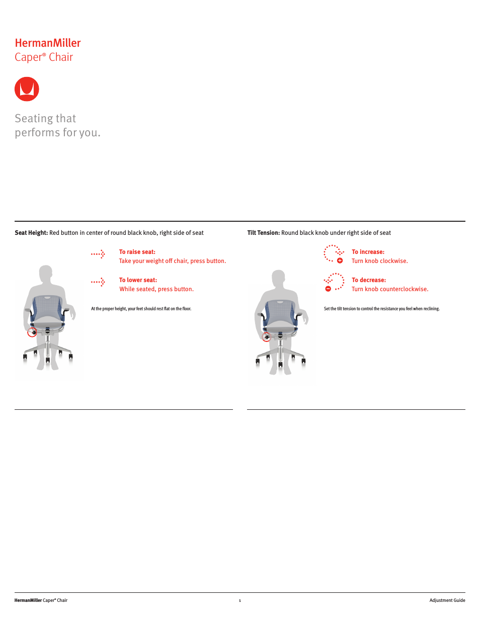 Caper Multipurpose Chair - User Adjustments