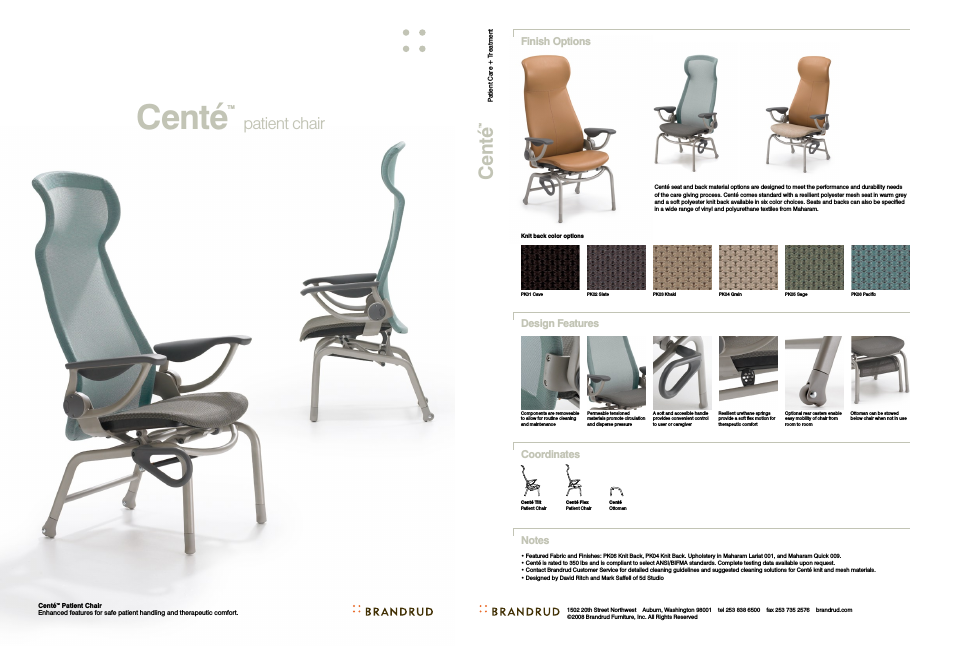 Centé Patient Chair - Product sheet