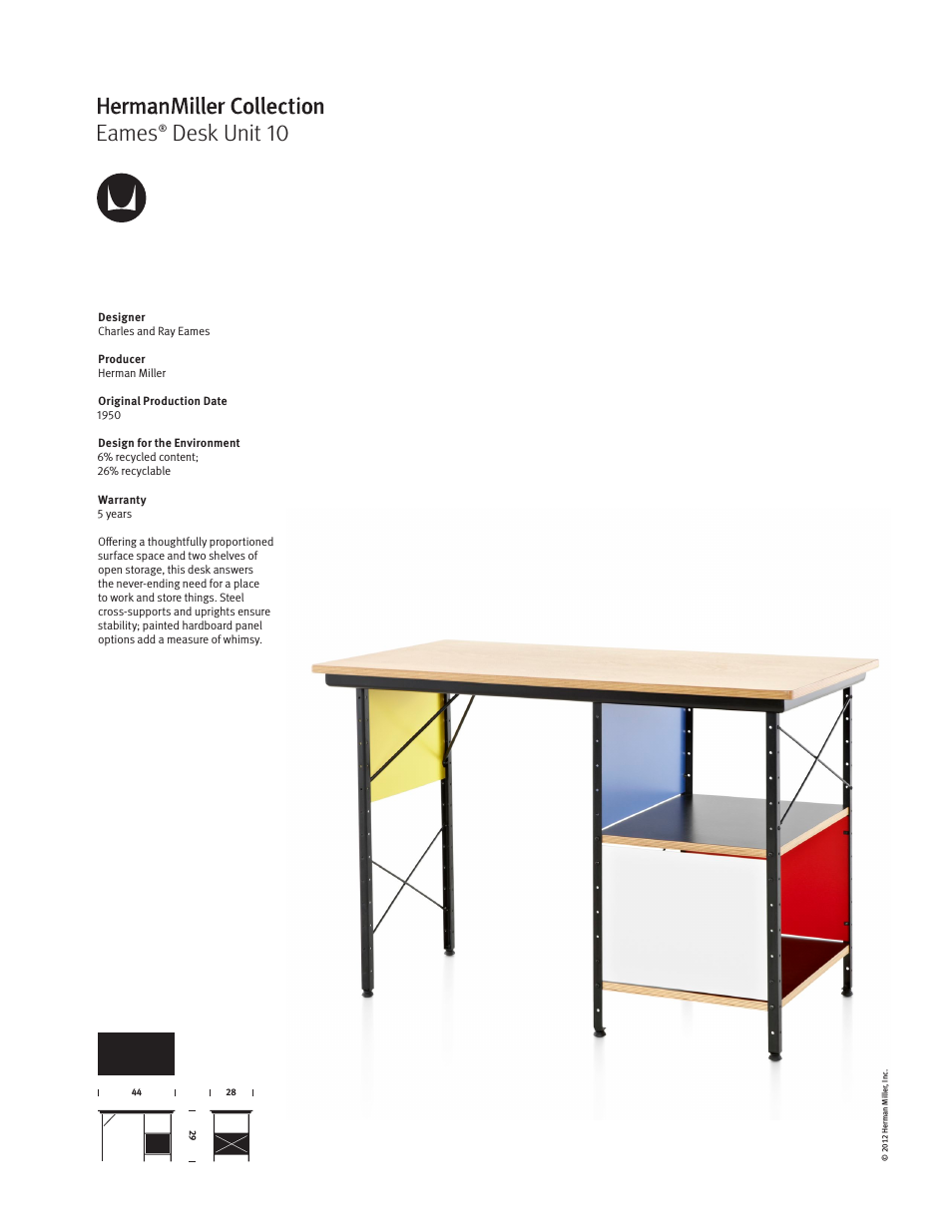 Eames Desk Unit 10 - Product sheet