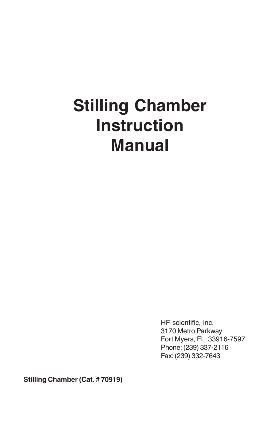 Stilling Chamber