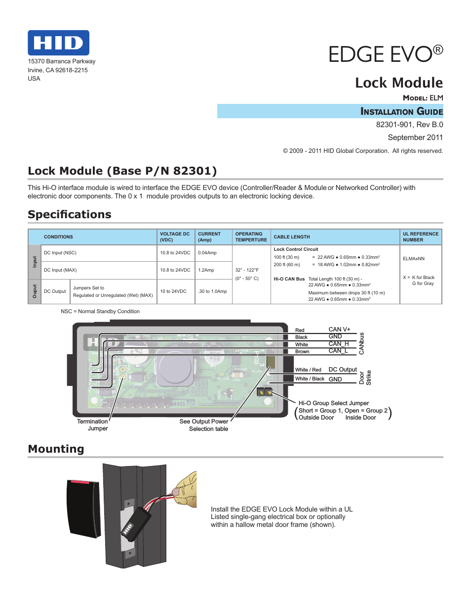 EDGE EVO ELM Hi-O Lock Module Installation Guide