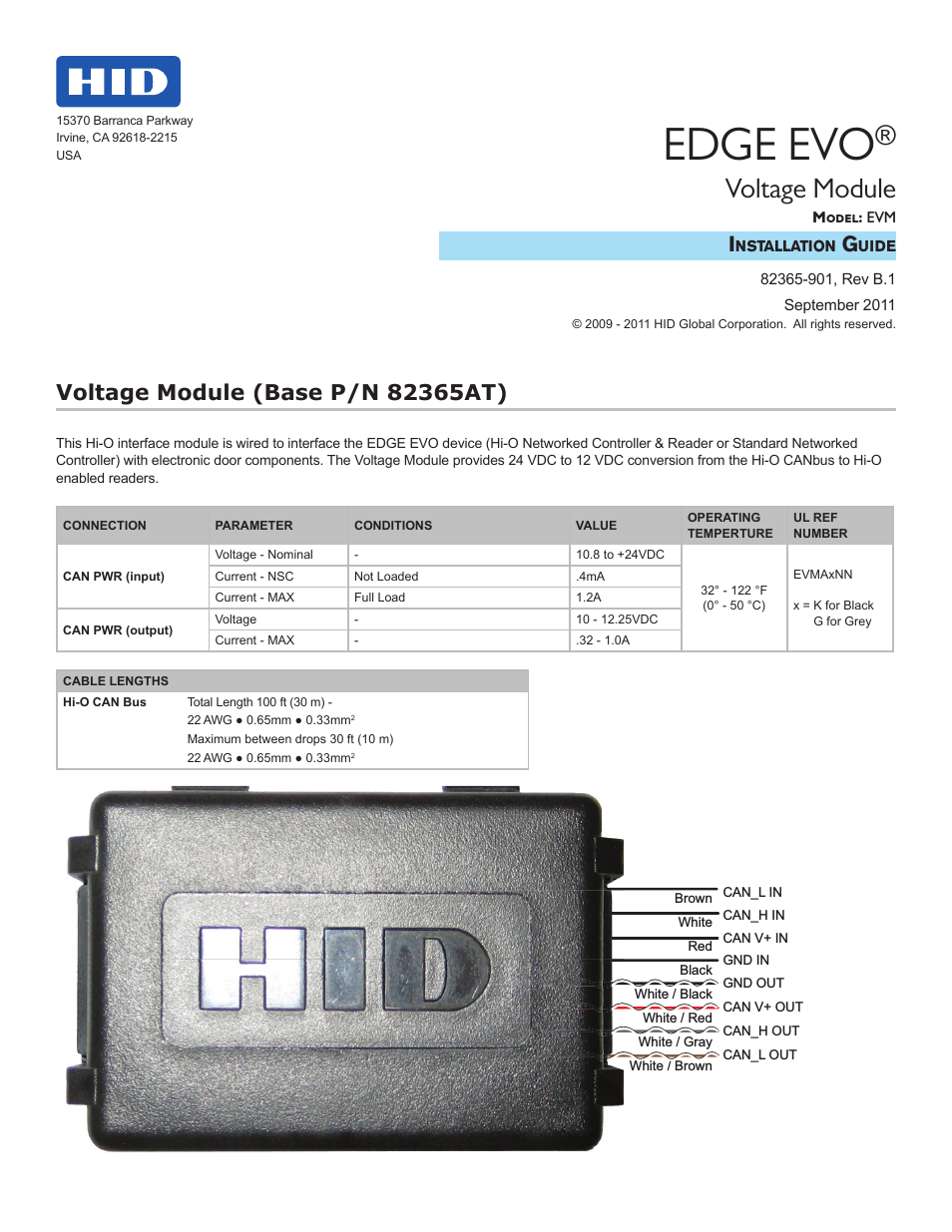 EDGE EVO EVM Hi-O Voltage Module Installation Guide