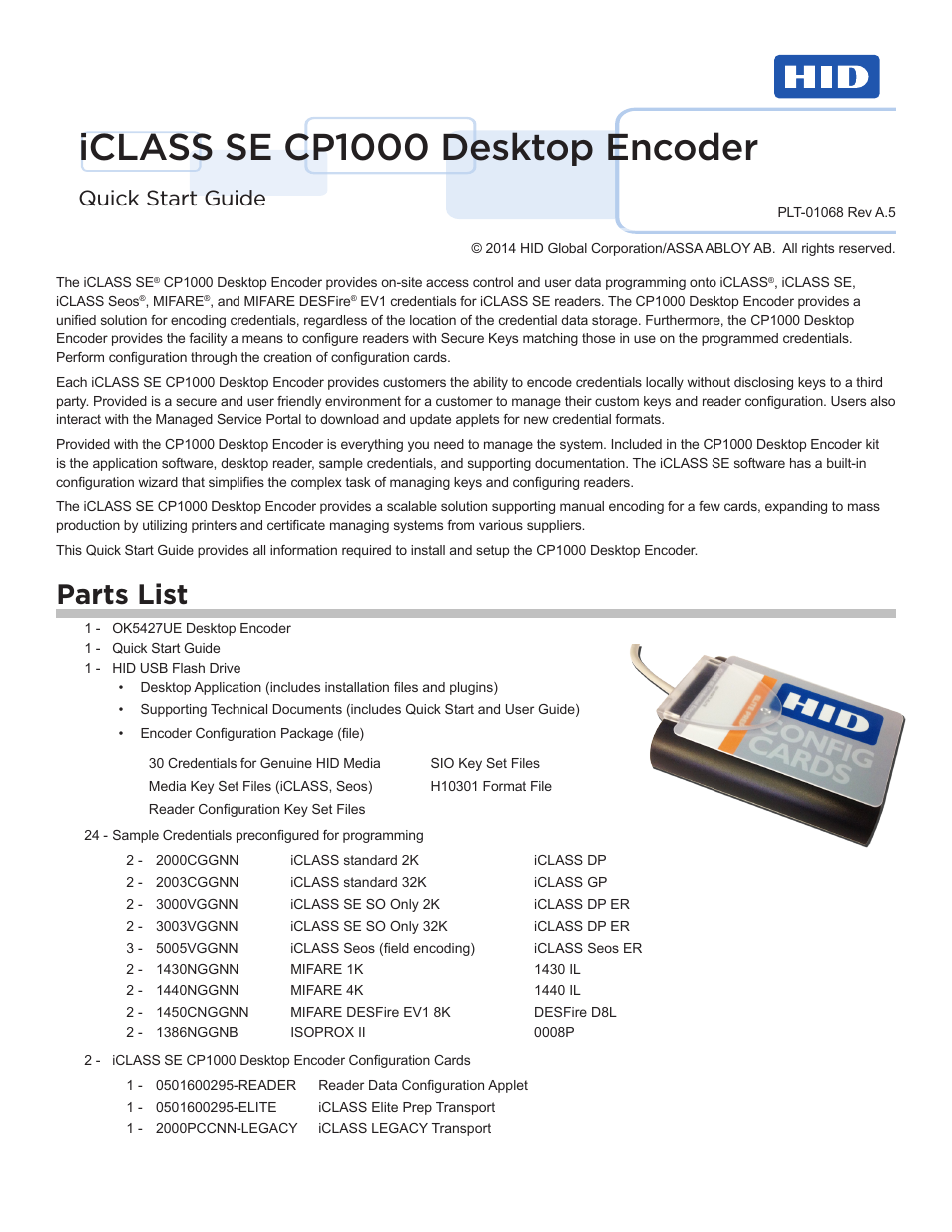 iCLASS SE Encoder Quick Start Guide