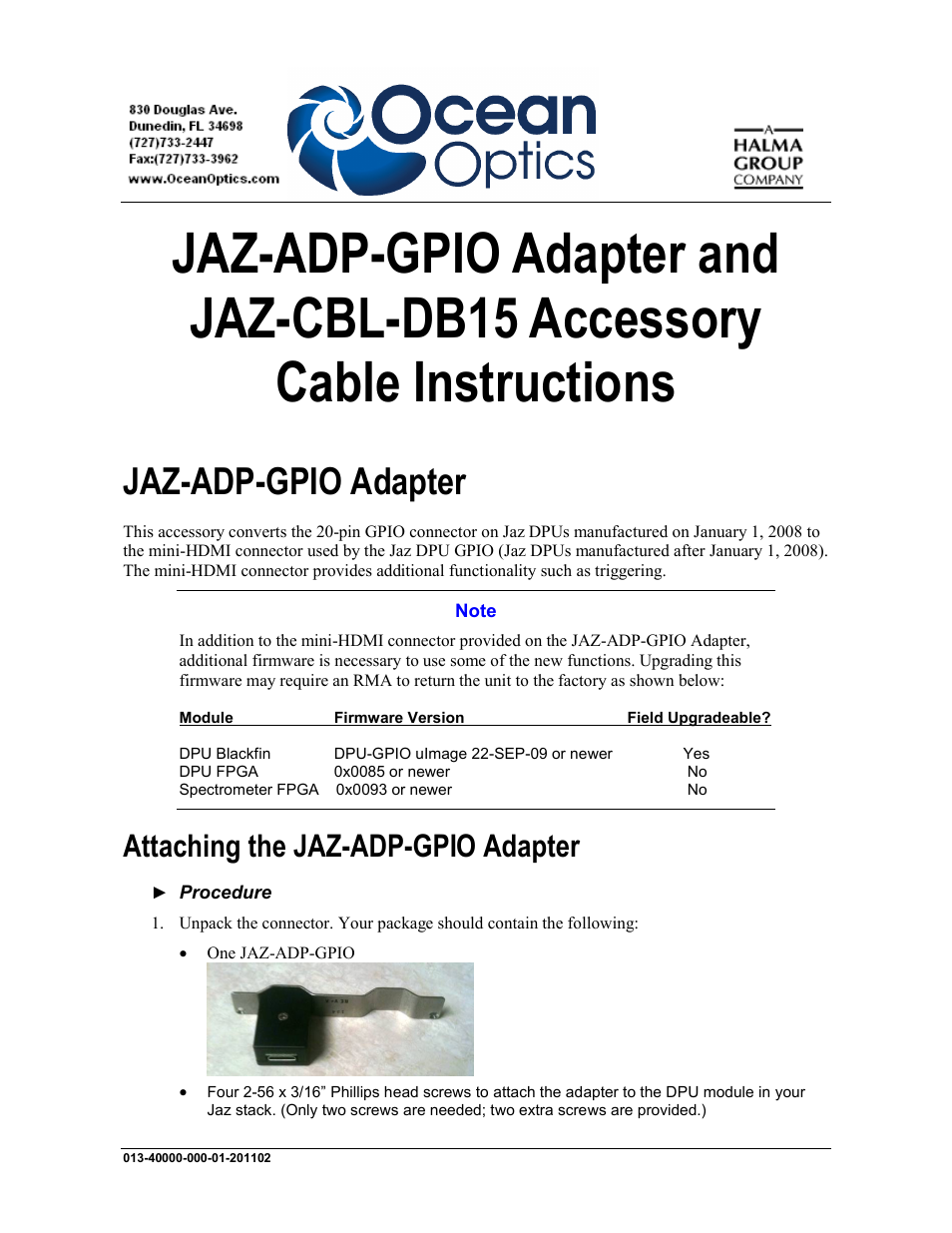 JAZ-CBL-DB15 Accessory Cable
