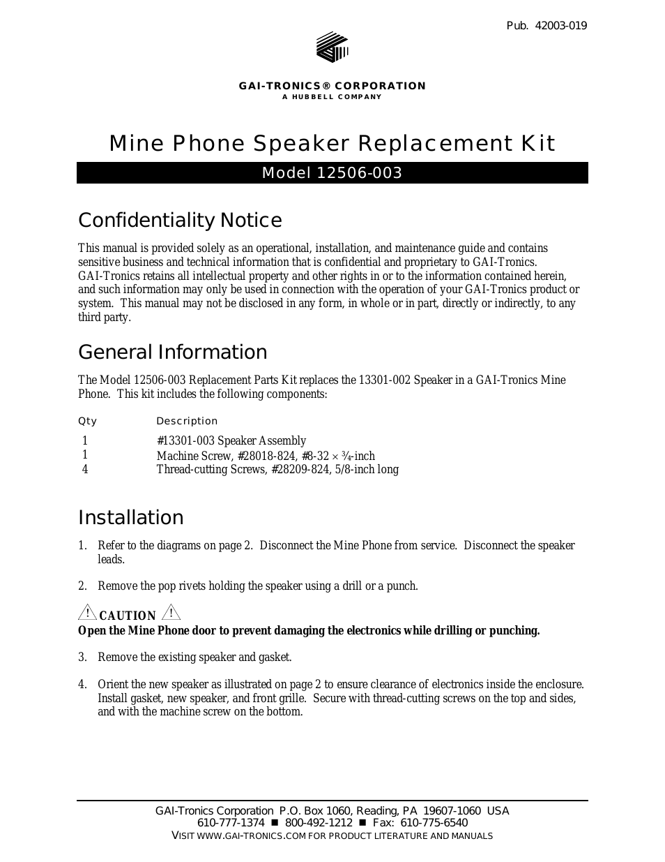 12506-003 Mine Phone Speaker