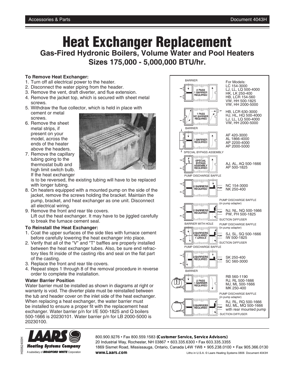 Heat Exchanger - Installation Manual