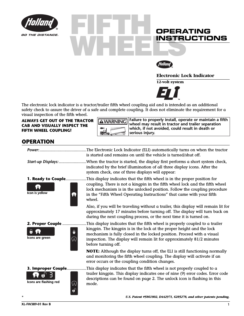 XL-FW389-01 Electronic Lock Indicator 12-volt