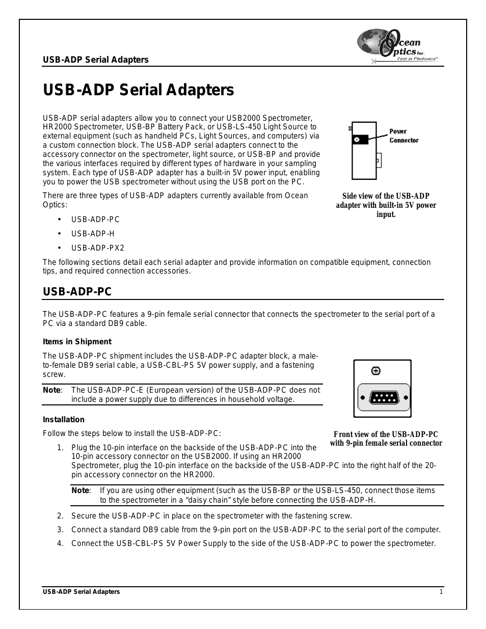 USB-ADP Serial Adapters