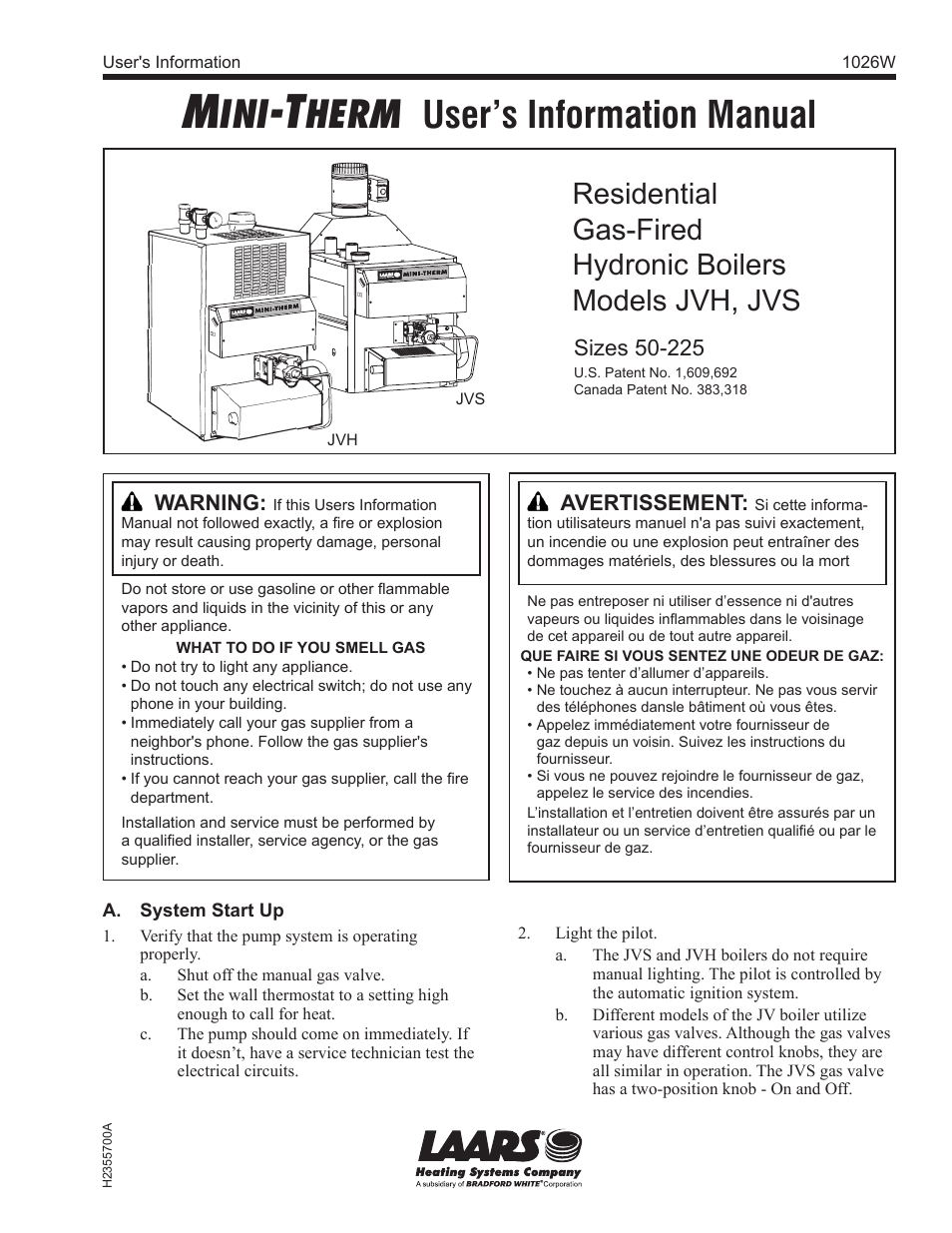 Mini-Therm JVH (Sizes 50-225) - Users Manual