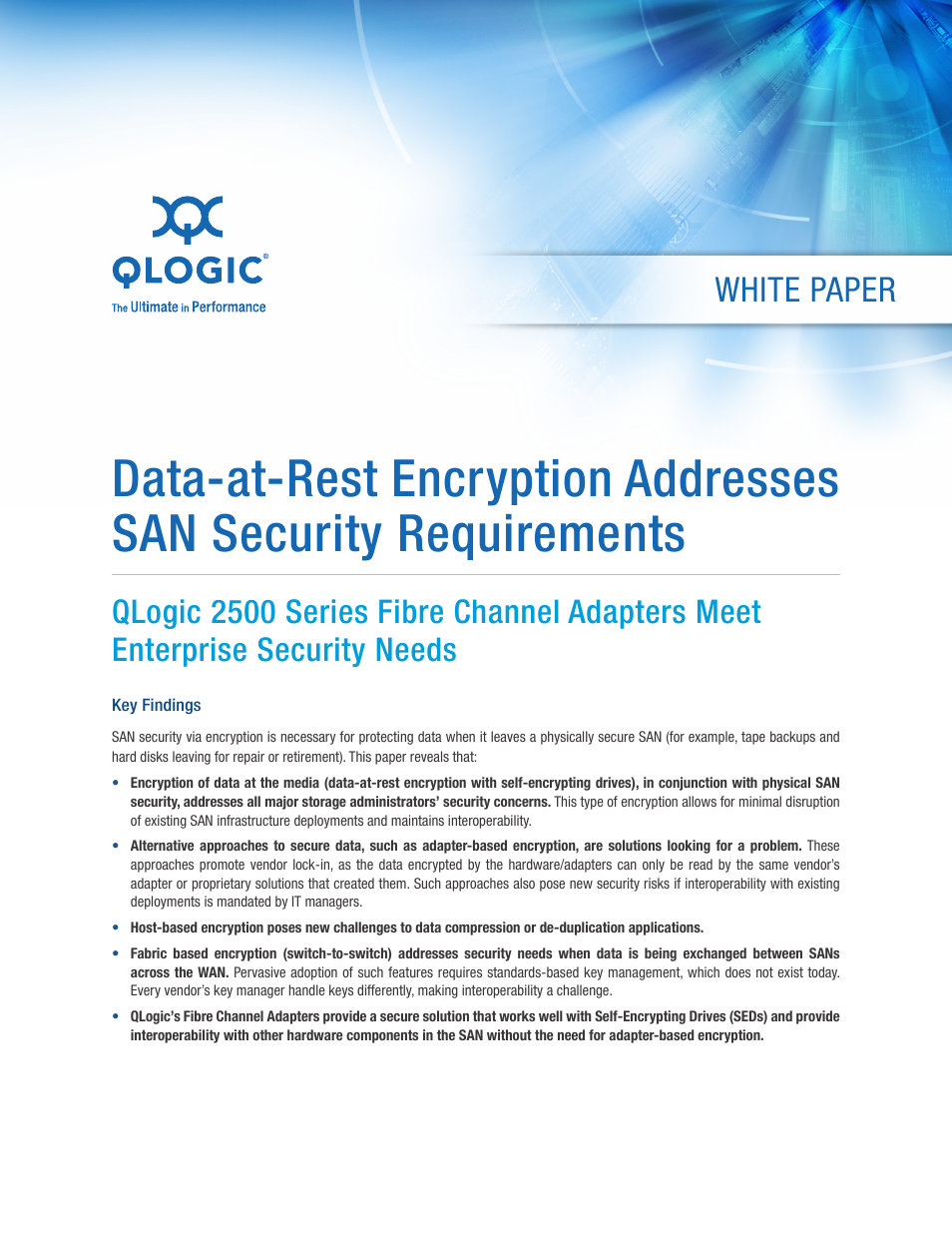 2500 Series Data-at-Rest Encryption Addresses SAN Security Requirements