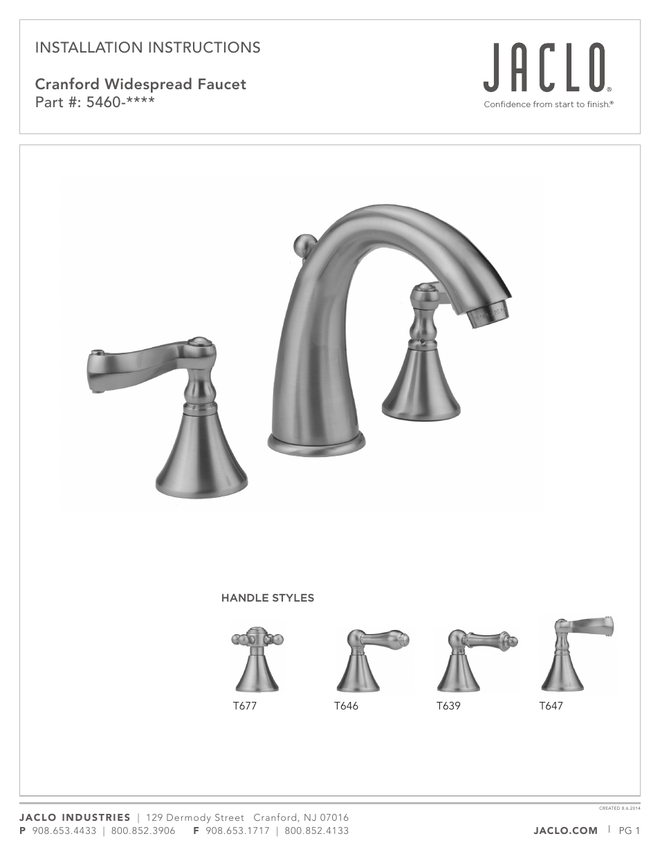 Faucet, Lavatory Faucet - 5460-T647