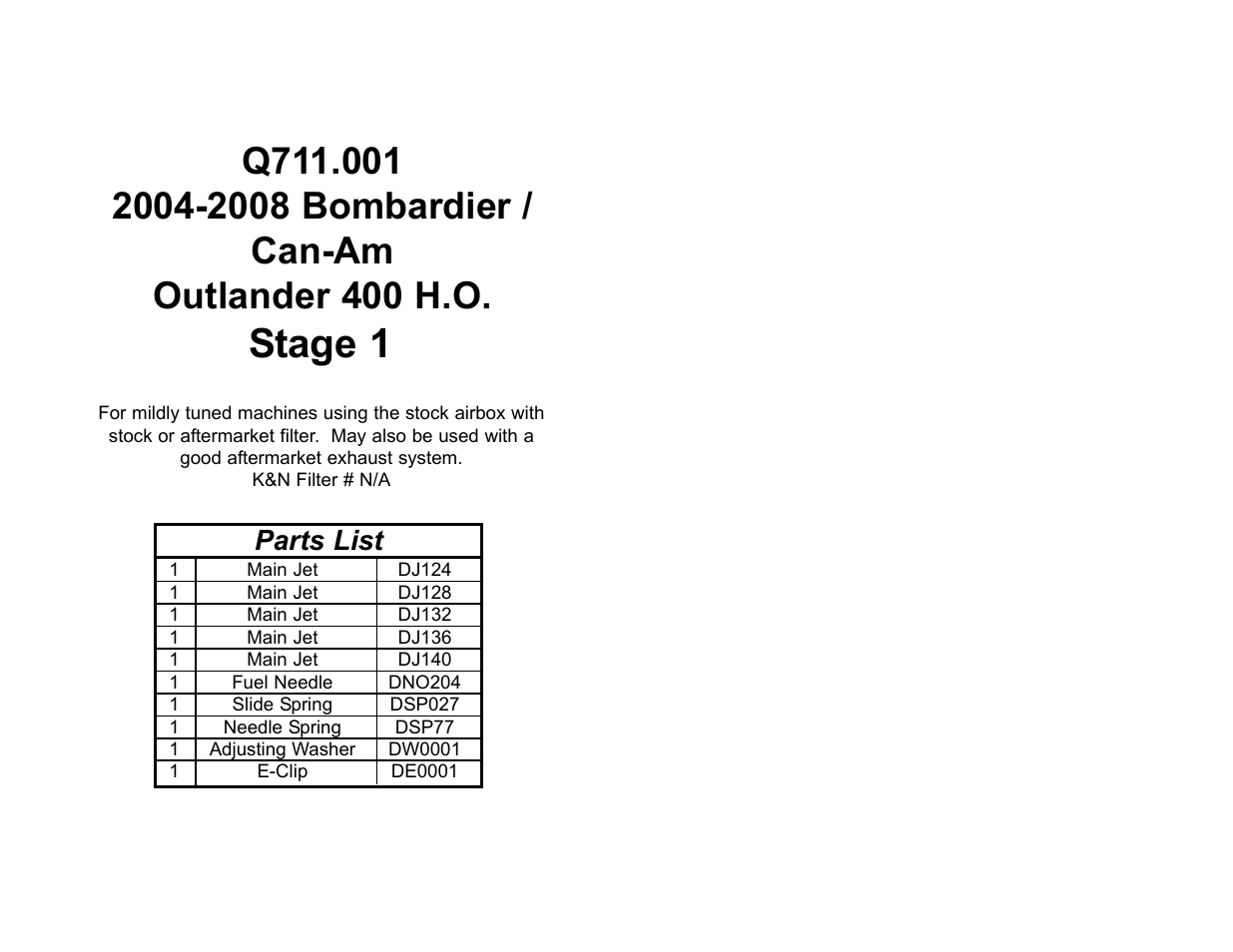 DynoJet Jet Kit for Can-Am Outlander 400 HO (04-08)