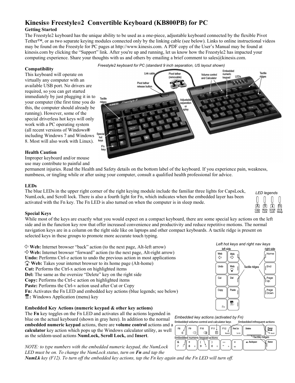 KB800PB Freestyle2 Keyboard for PC