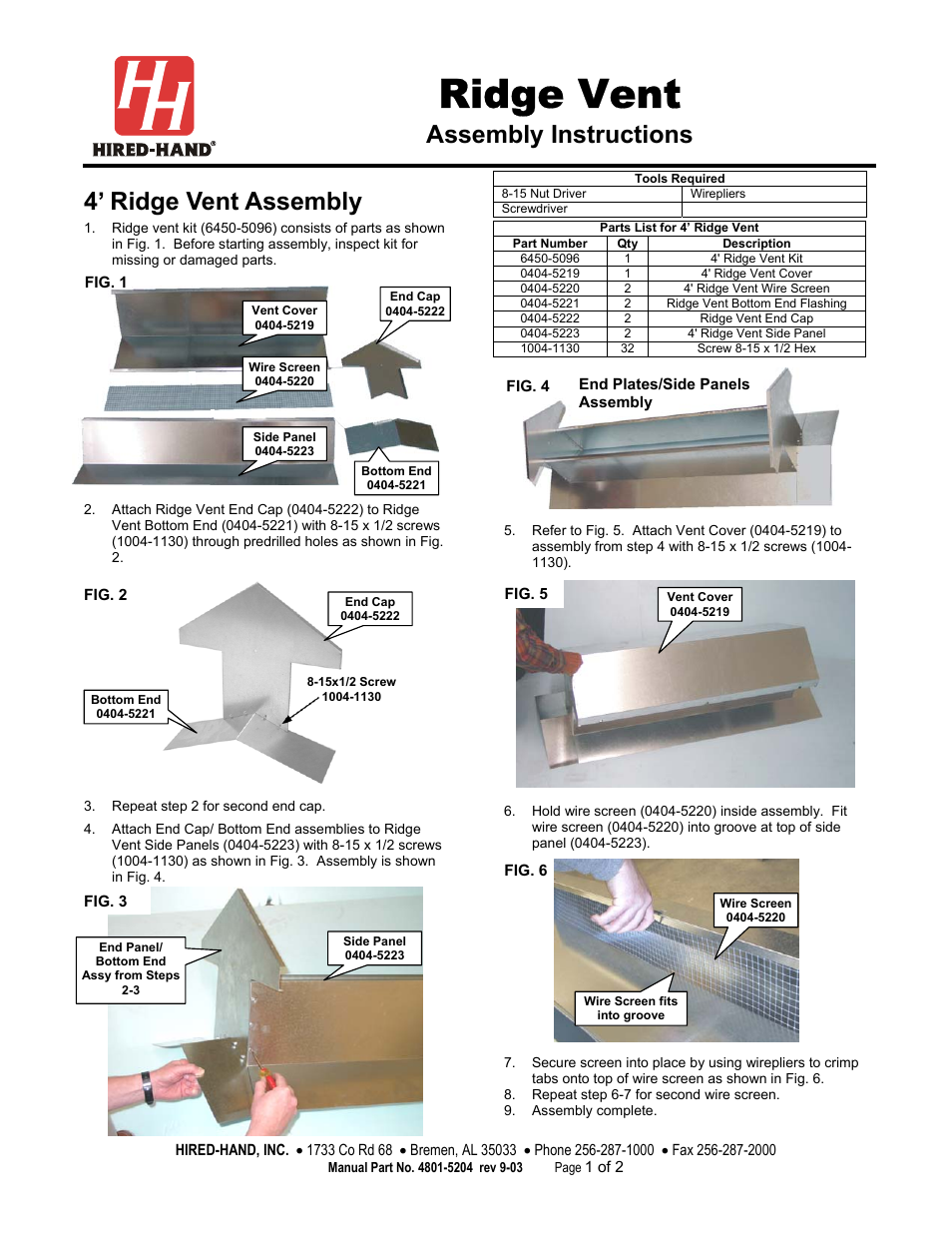 Baffles, Vents, & Inlets: Ridge Vent Assembly Instructions