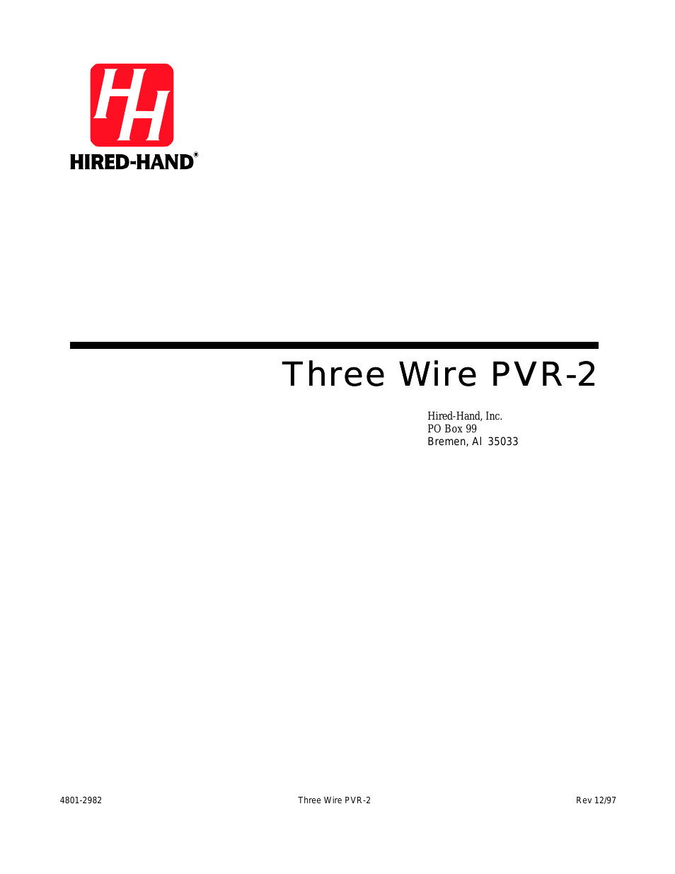 PowerTrak: Three Wire PVR-2