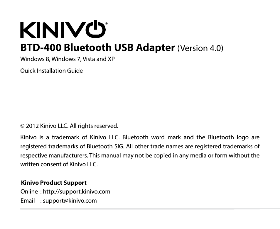 BTD-400 Bluetooth 4.0 USB adapter EN