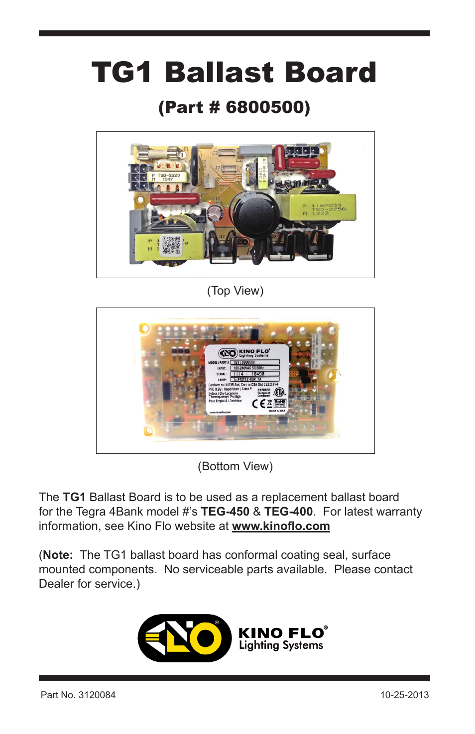 TG1 Ballast Board