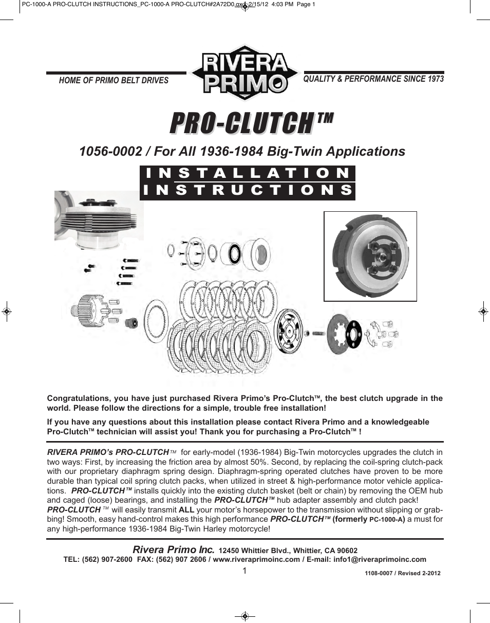 1056-0002 Pro Clutch (PC-10000-A)