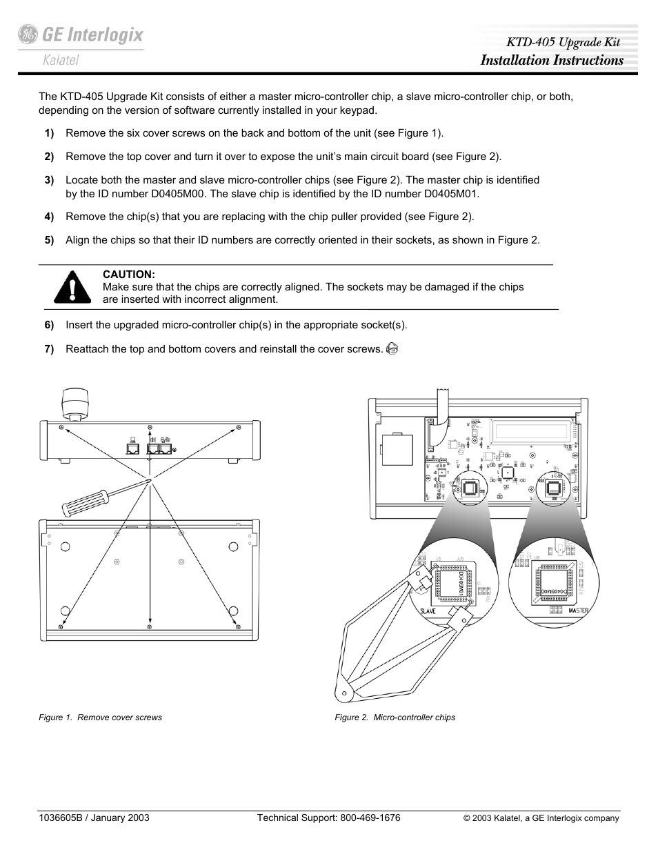 KTD-405 Series Upgrade Kit Installation Instructions
