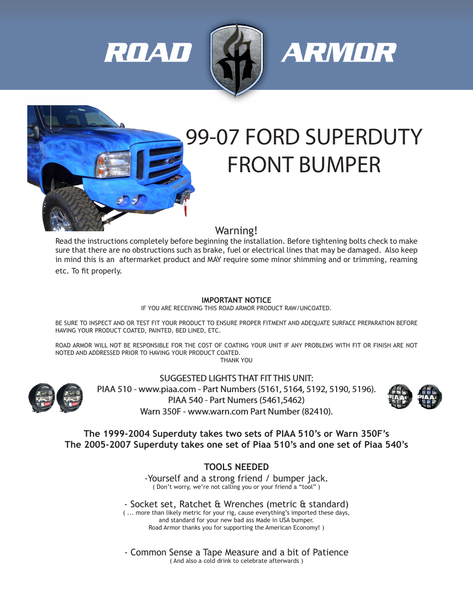 1999-2007 Ford Super Duty Front Bumper
