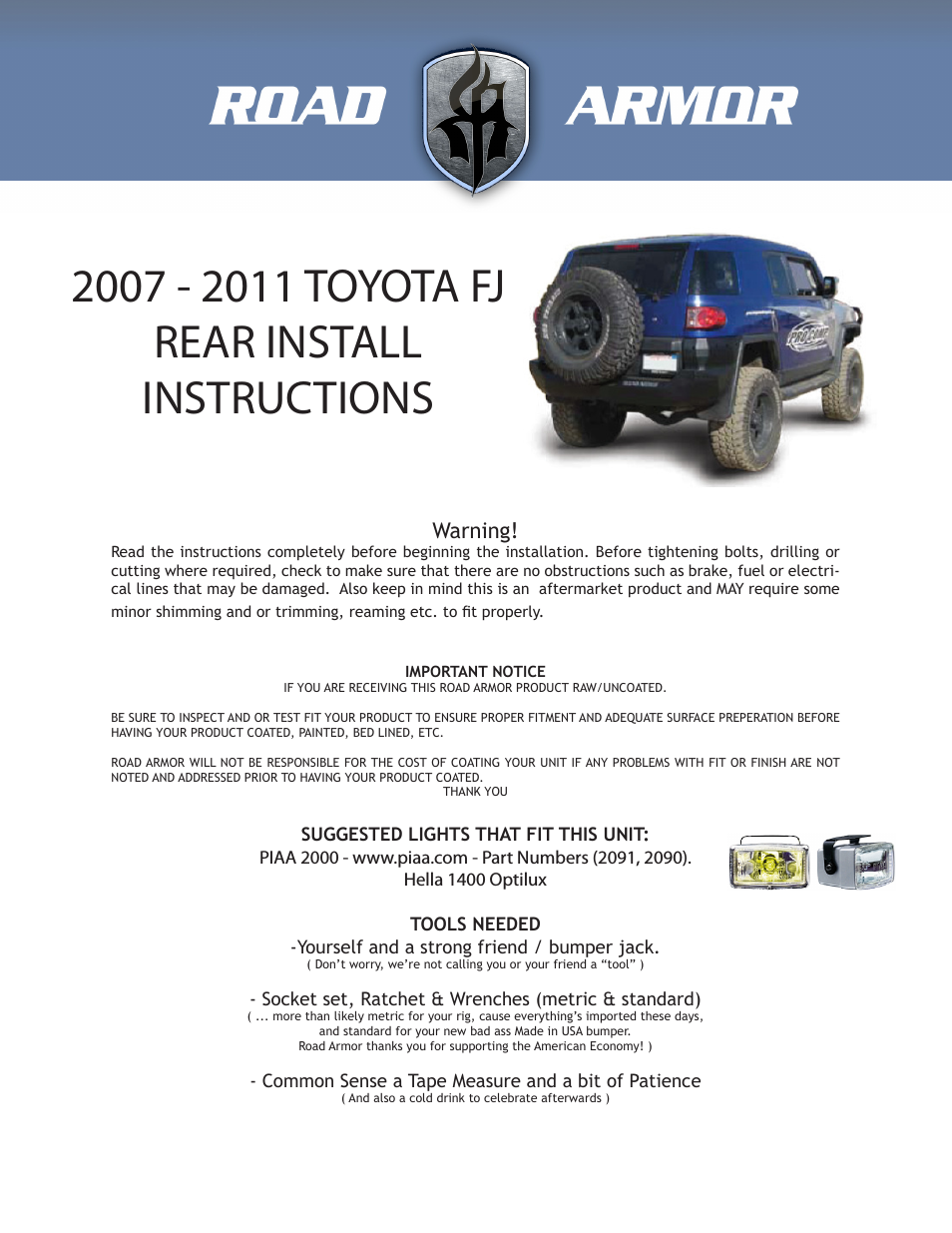 2007-2011 Toyota FJ Rear Bumper