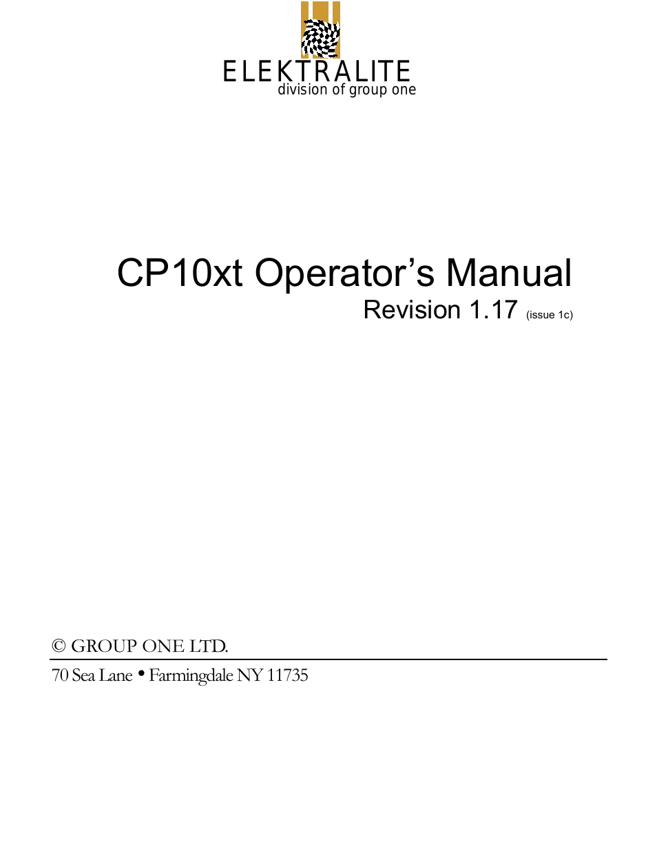 CP10xt Manual