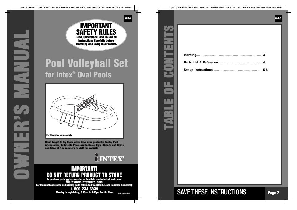 Volleyball Set For Oval Frame Pool 2012