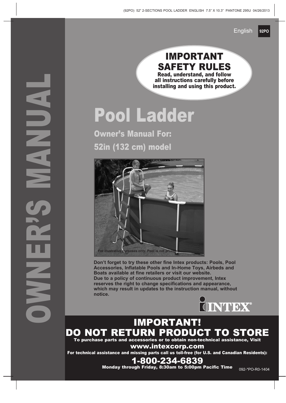 Pool Ladder For 52in (132 cm) model 2014