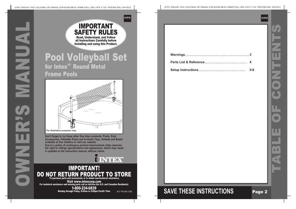 Pool Volleyball Set for Round Metal Frame Pools 2013