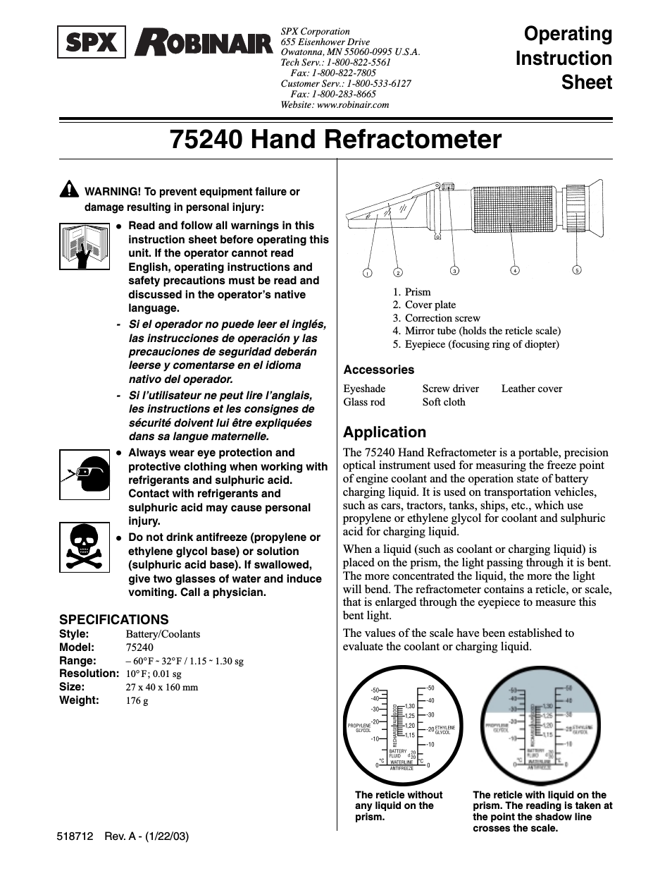 75240 Hand Refractometer
