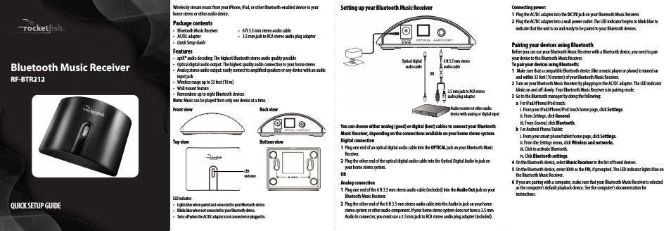 RF-BTR212 - Quick Setup Guide