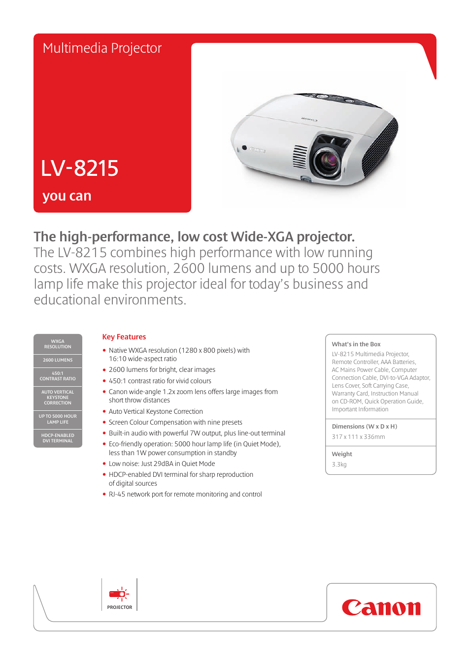 Multimedia Projector LV-8215