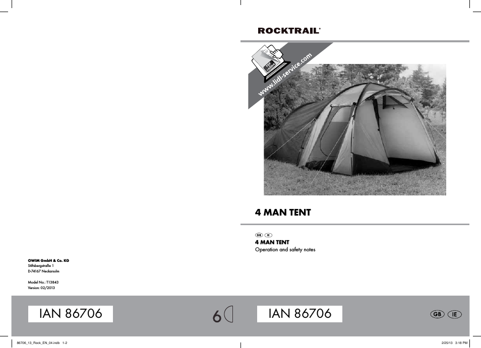 4 Man Tent T13843