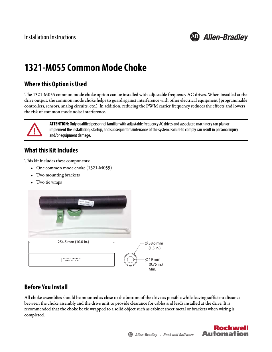 1321-M055 Common Mode Choke