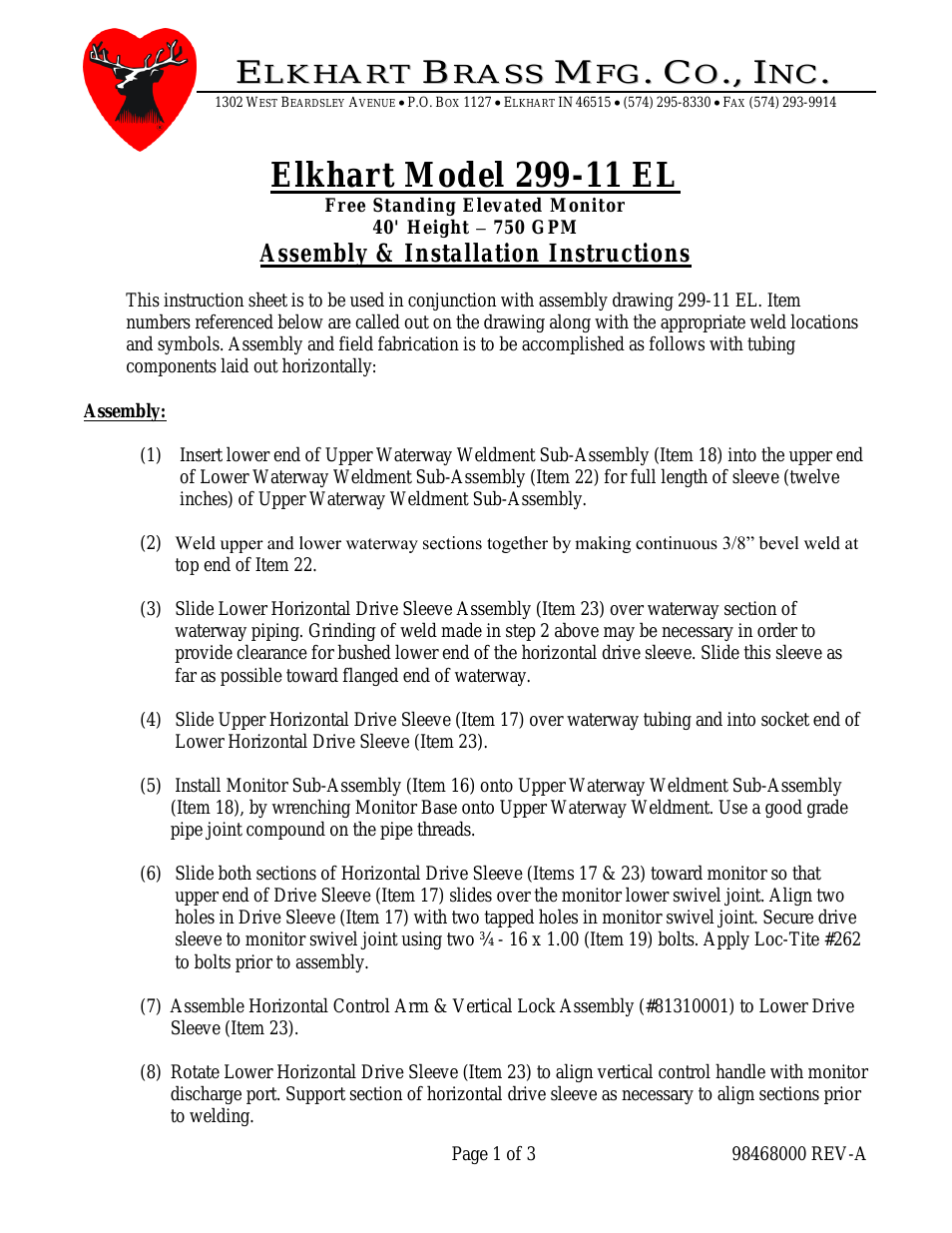 ELKHART 299-11 EL (40-Ft 750-GPM)