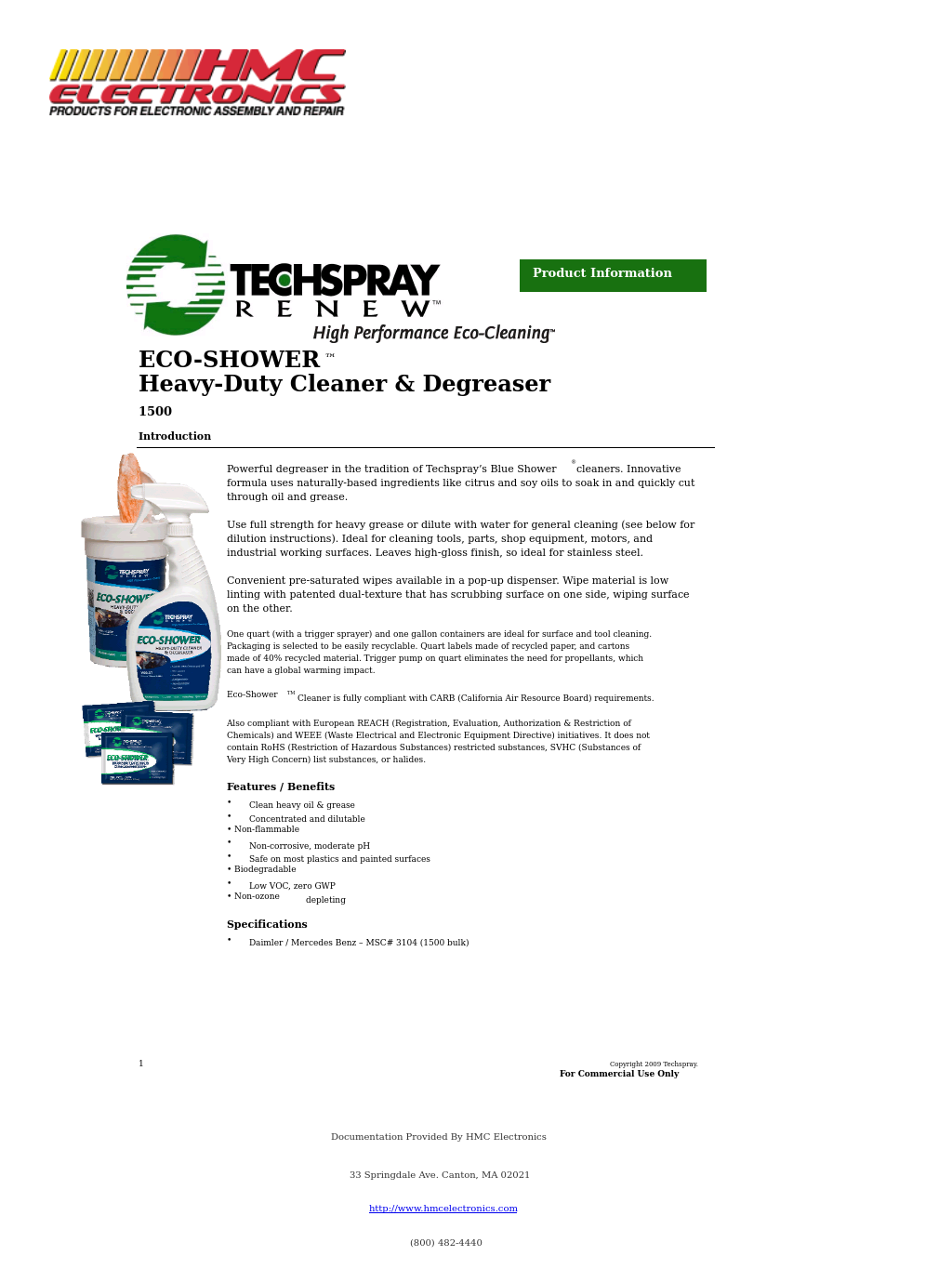 1500QT Techspray 1500-QT Eco-Shower Degreaser